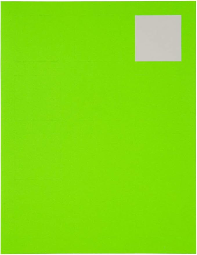 JAM PAPER Product & Container Labels - Square - 2 x 2 - Neon Green - 120/Pack