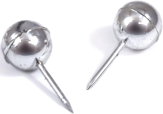 JAM PAPER Colorful Push Pins - Round Head Map Thumb Tacks - Silver Pushpins - 2 Packs of 100