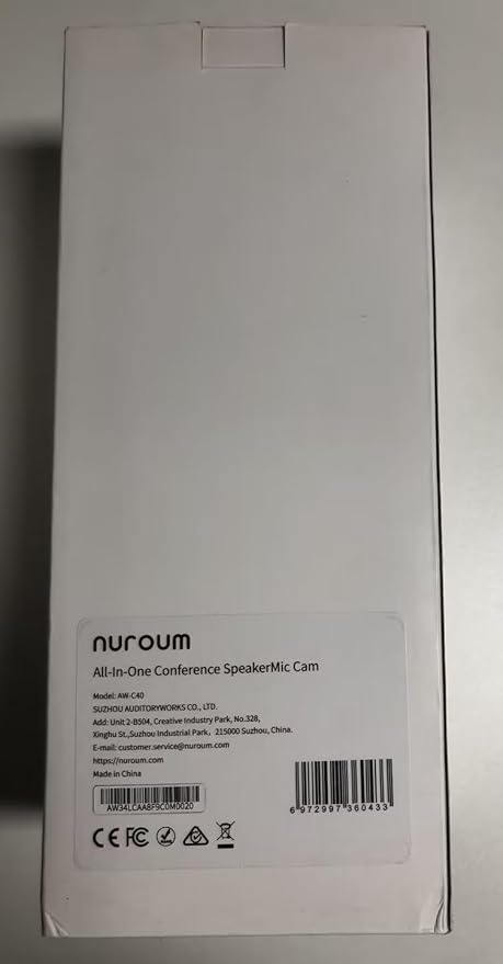 NUROUM C40(2nd Gen) 2K Video Conference Webcam with Microphone and Speaker, 5X Zoom, 4 Noise Cancelling Mics Conference Room Camera, 120°Ultra Wide Angle, 16ft Voice Pickup, for Zoom/Skype/Teams