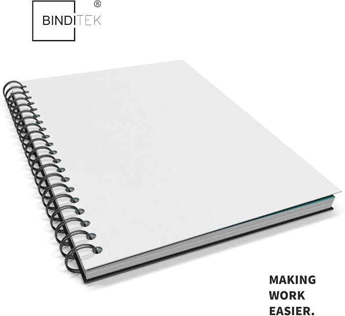 Binditek 25 Pack 12 Mil Sand-Textured Polycover - Plastic Binding Cover for Business Reports and Proposals - Lightly Sanded Finish - Square Corners, Un-Punched, White Color, Office Supplies