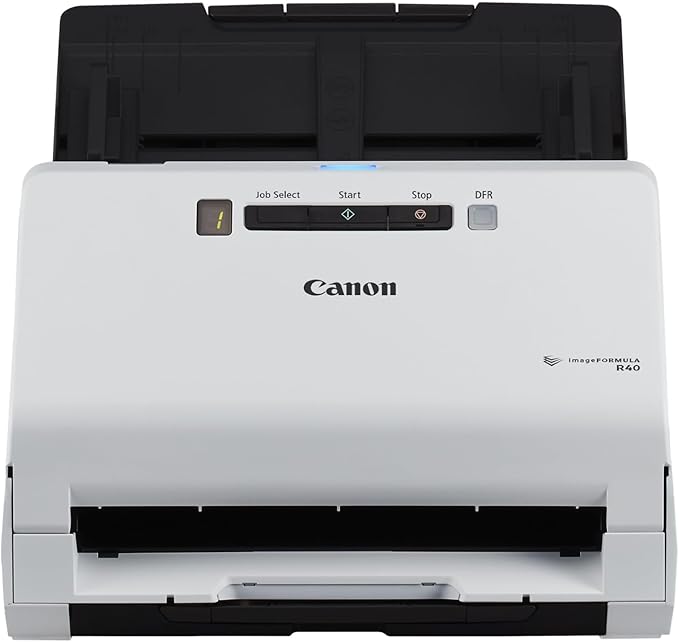 Canon imageFORMULA R40 - Office Document Scanner, Windows and Mac, Duplex Scanning, Easy Setup, Scans a Wide Variety of Documents, Scans to Cloud