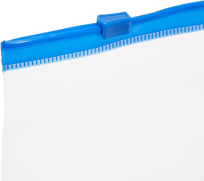 Okuna Outpost Pencil Pouch - A6, Clear Plastic, Double Zipper, 6-Hole, Multicolor, 24-Pack - Binder Pencil Pouches & Money Envelopes for Cash, Teacher Supplies