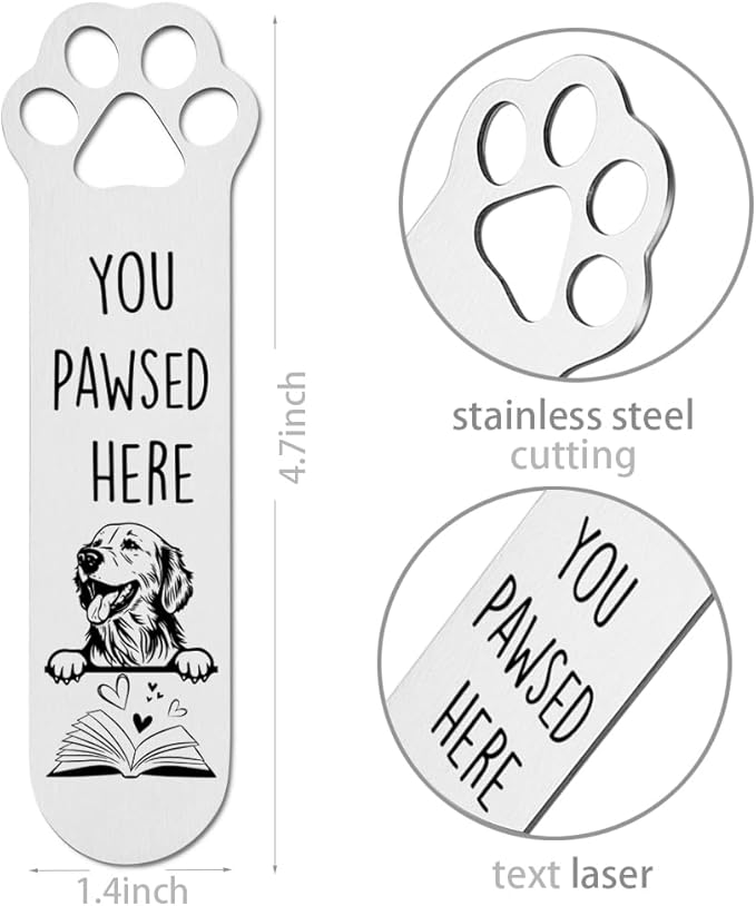 FOKCBOCM Golden Retriever Gifts, Golden Retriever Dog Bookmark for Golden Retrieve Dog Lover Book Lovers Bookworm Bookish Nerd, Bookmark Dog Lover, Book Club Gifts for Reader Dog Owner Lover-DX121