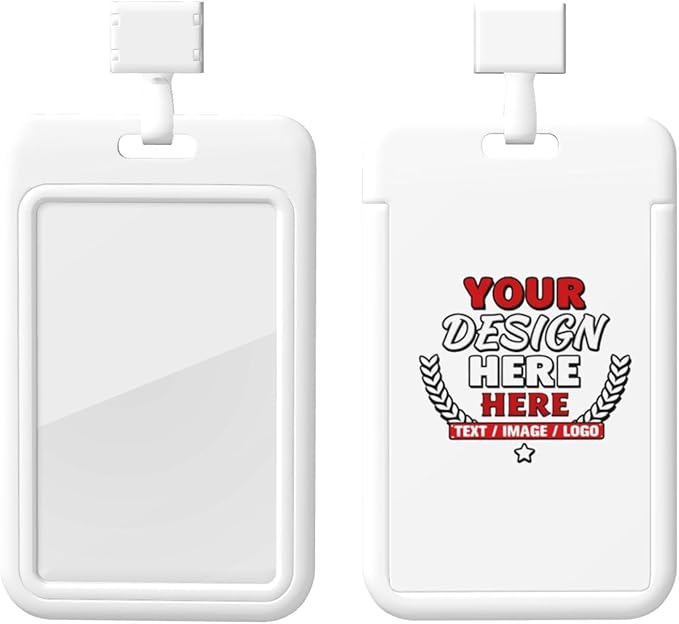 Custom Id Badge Holder Customizable Personalized Id Card with Photo Logo for Employee Work Office Staff Name Tag