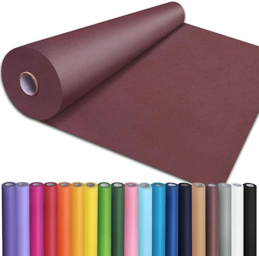 PerkHomy 24" x 2,400" (200') Wine Red Kraft Paper Roll for Craft Bulletin Board Paper Art Table Covering Crafting Gift Wrapping Bouquet Packing Parcel 80GSM 55LB (Wine Red, 24" x 200')