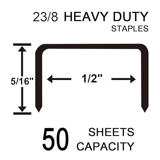 Rayson Heavy Duty Staples, 5/16" Leg Length, 1/2" Width, 2000 Staples (40 Sheets)