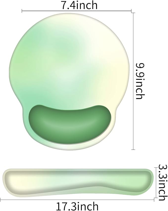 Ergonomic Keyboard Mouse Pad Wrist Rest Support Set for Laptop/Computer/Desktop,Memory Foam Hand Rest Wrist Cushion for Gaming/Office,Lightweight Comfortable & Pain Relief (Yellow Green)