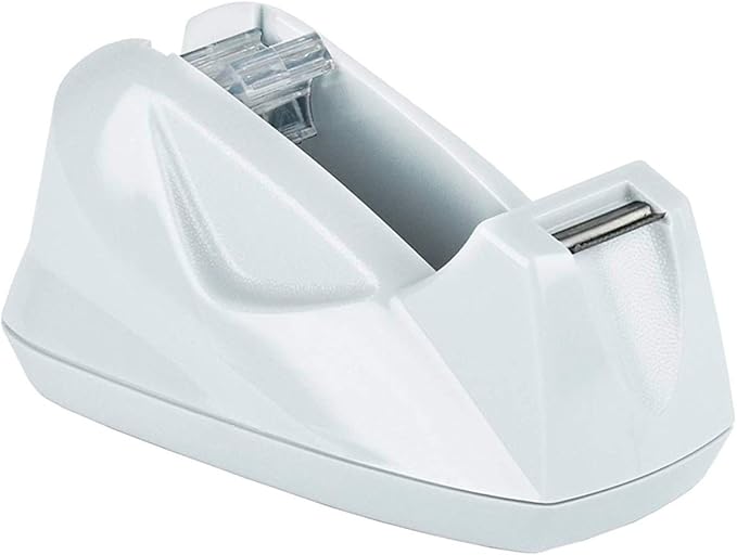 Acrimet Premium Desktop Tape Dispenser, Plastic, Non-Skid Base (Heavy Duty) (White Color)