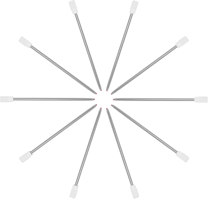 YOUMI Refill 2.75" (10pcs) replaceable ballpoint pen refill, red ink 1mm midpoint metal refill (Red Refill)