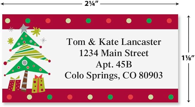 Christmas Fun Personalized Return Address Labels - 4 Designs, Set of 144, Large, Self-Adhesive, Flat-Sheet Labels, by Colorful Images