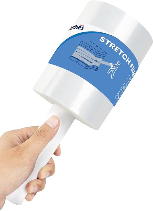 ADHES Mini Hand Stretch Wrap Film, 5 Inch x 1000 Feet 80 Gauge Industrial Strength Stretch Film, Shrink Wrap Roll for Packing, Pallet, Furniture Wrapping Moving & Protection
