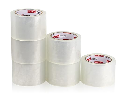 3" Heavy Duty Packing Tape 6 Rolls, Total 360Y - 3 inch x 65 Yards, 2.4 mil Thick, Clear 3 Inch Wide Packaging Tape for Shipping, Mailing, Moving & Storage