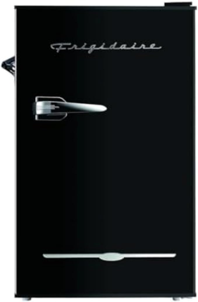 FRIGIDAIRE EFR376-BLACK 3.1 Cu Ft Black Retro Bar Fridge with Side Bottle Opener