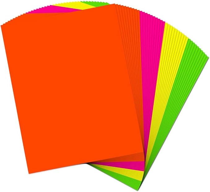 JAM PAPER Full Sheet Shipping Labels - Printable Sticker Paper - 8 1/2 x 11 - Assorted Neon Colors - 40 Pages/Pack