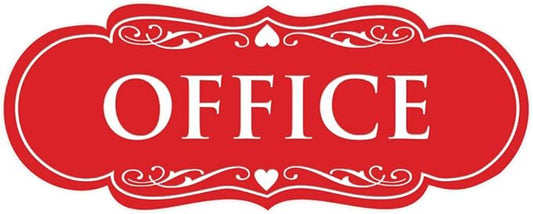 All Quality Designer Office Sign | Easy Installation - Red - Small (1 Pack)