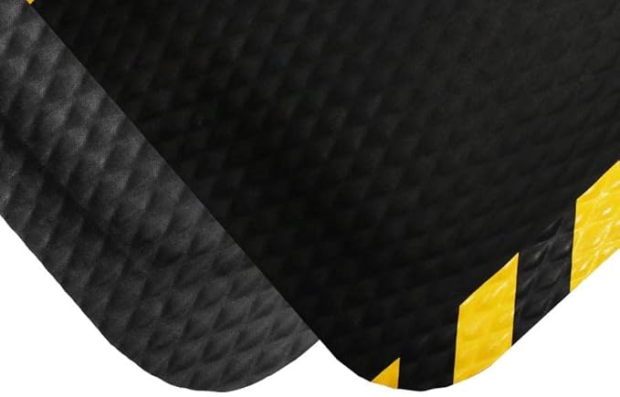 American Floor Mats Hog Heaven Premium 7/8" Black & Black Border 3' x 5' Nitrile Backed Anti-Fatigue Comfort Mat