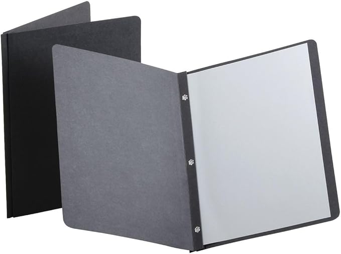 Oxford Title Panel and Border Front Report Covers, Black, Letter Size, 25 per Box, (52506EE)
