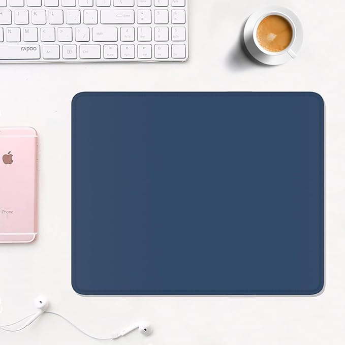 Auhoahsil Mouse Pad, 12 x 10 Inch Square Mousepad, 3mm Thick Rubber Mouse Mat with Pretty Design, Premium-Textured Non-Slip for Gaming Work Office Wireless Mouse Men Women, Dark Blue