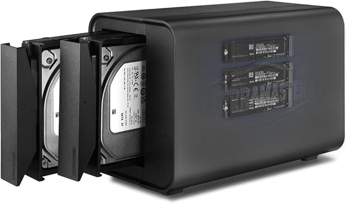 TERRAMASTER D5 Hybrid HDD NVMe Enclosure - USB 3.2 Gen 2 10Gbps Type C 5Bay USB Storage Supports RAID 0/1/Single/JBOD Exclusive 2+3 RAID Hybrid Disk Array (Diskless)