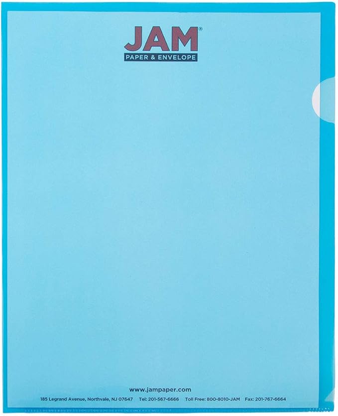 JAM PAPER Plastic Sleeves - Letter Size - 9 x 11 1/2 - Assorted Color Project Pockets - 12 Page Protectors/Pack