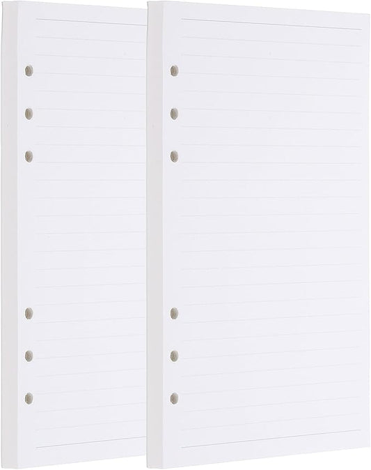 PATIKIL A5 Ruled Refills Inserts 6-Ring Binder Loose Leaf Planner Filler Paper Planner Inserts, 160 Sheets/320 Pages, Lined, White