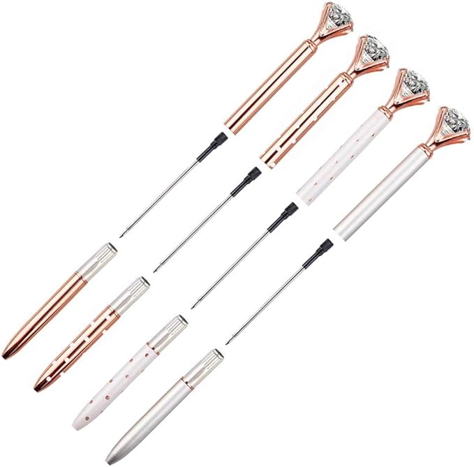 Set of 12 Diamond Pens – Elegant Crystal Topped Writing Instruments for Gifting, Office, and Special Occasions