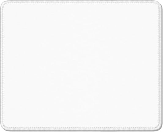 Auhoahsil White Mouse Pad, 12 x 10 Inch Square Mousepad, 3mm Thick Rubber Mouse Mat with Pretty Design, Premium-Textured Non-Slip for Gaming Work Office Wireless Mouse Men Women