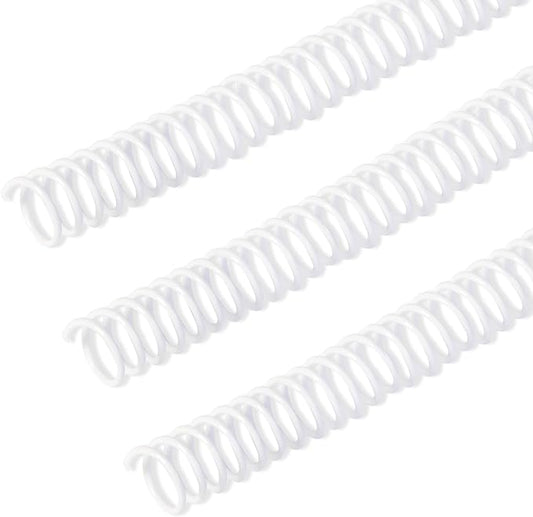 Rayson 9/16" Plastic Spiral Binding Coil, 115 Sheets Capacity, 4:1 Pitch 14.3mm White Coil Binding Spines for Business and Educational Purposes, Pack of 100