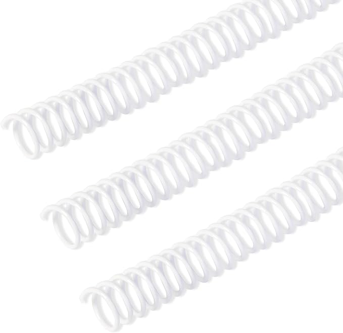 Rayson 5/8" Plastic Spiral Binding Coils, White, 15.9mm Diameter, 3:1 Pitch, Binds Up to 140 Sheets, 12" Length, Coil Binding Spines for Letter & A4 Paper, Pack of 100