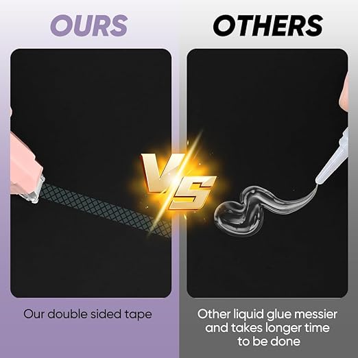 4-Pack Strong Double Sided Tape Roller, 0.23in x 16.4ft Adhesive Tape Glue for Gift Wrapping, Junk Journals, Paper Crafts, Essential Scrapbooking Supplies, Photo Mounting, School Office (Pink)