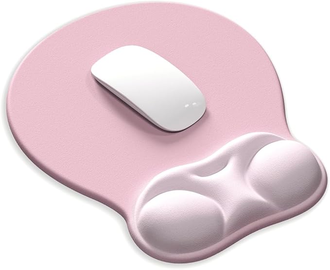 Ergonomic Mouse Pad with Wrist Rest Support&Gel Cushion for Desk; Cute Computer Decor Accessories for Women. Small Mousepad Mat Laptop Pads for Office&Home. Ergo Supplies & Aesthetic (01Pink Serenity)
