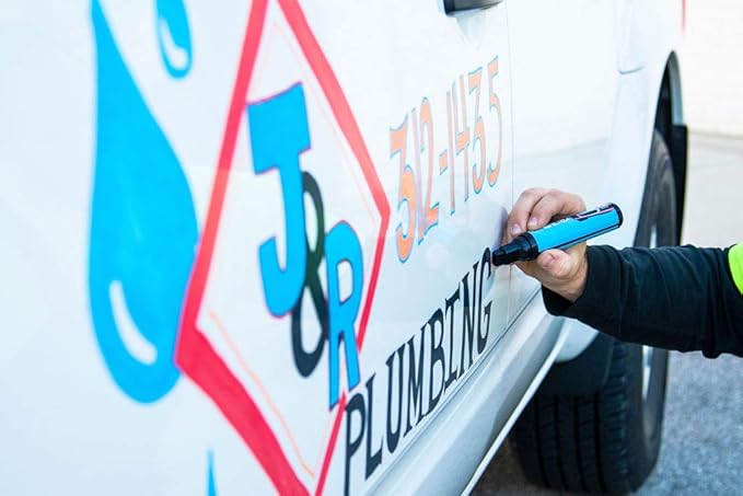 Window Markers for Glass Washable Car Window Paint Pen- Dry Erase Liquid Chalk Marker Car Decorations on All Surfaces, Tire, Windshield - Auto Marker, Autowriter, Rain Resistant (White, Jumbo Tip)