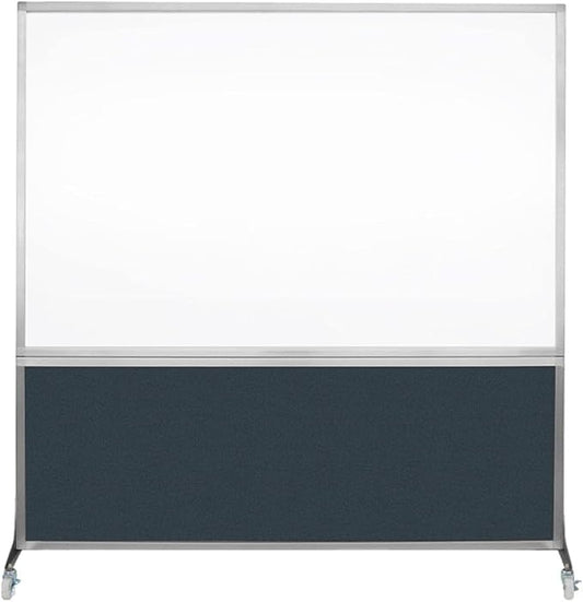 DivideWrite Mobile Whiteboard | Double Sided Dry Erase Board | Portable Office Cubicle Partition | Display for Classrooms, Conference Rooms, Meeting Areas and More | Blue Spruce 6' Wide x 6' Tall