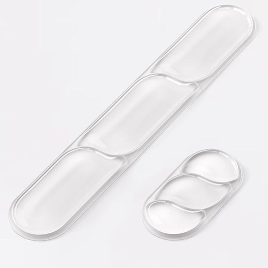 TECKNET Silicone Gel Wrist Rest for Computer Keyboard, Ergonomic Gel Keyboard Wrist Rest Set for Typing Pain Relief, Comfortable Cool-Touch Wrist Support Pad for Office, Gaming, Study, Transparent