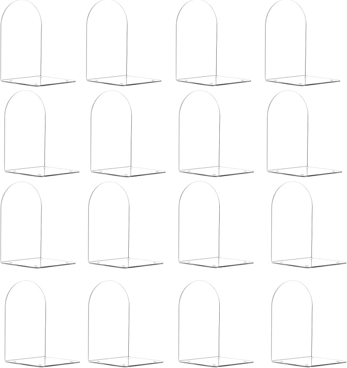 Adwikoso Book Ends for Shelves Clear Acrylic Bookends for Heavy Books Organizer Book Stopper to Hold Books for Home Office School and Desktop Decoration(Circular Arc) (16)