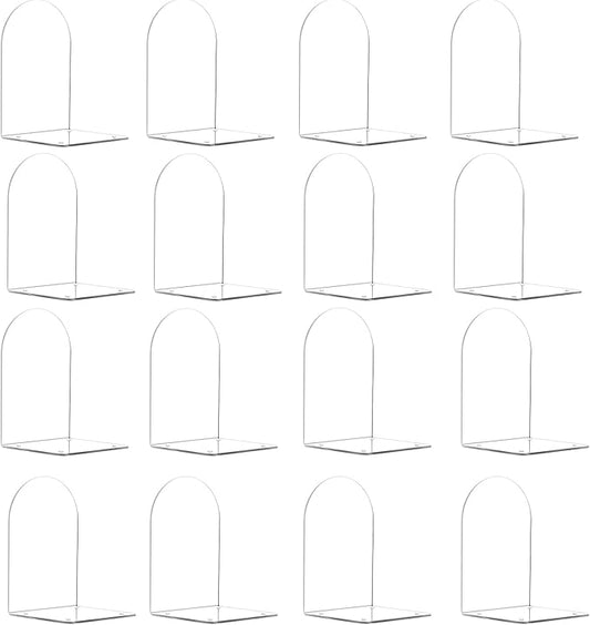 Adwikoso Book Ends for Shelves Clear Acrylic Bookends for Heavy Books Organizer Book Stopper to Hold Books for Home Office School and Desktop Decoration(Circular Arc) (16)