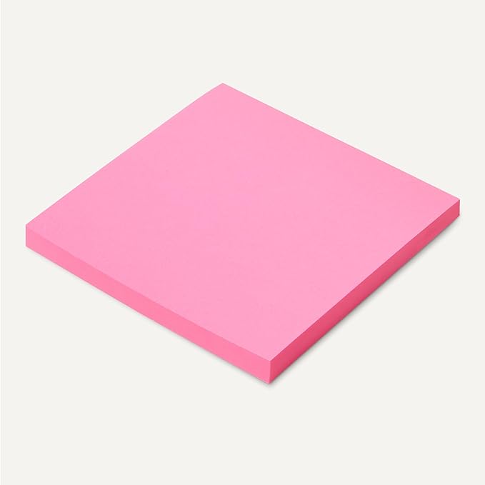 Amazon Basics Square Sticky Plus Notes, Self-Stick Pads, Pack of 24, 3 x 3 inches, Assorted Colors