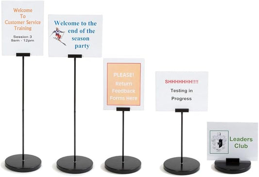 Trainers Warehouse Convertible Desktop Sign Holder - extends up to 2 feet | Easy to set up, easy to move | Collapsible | Versatile | Adjustable to three convenient heights (Small)