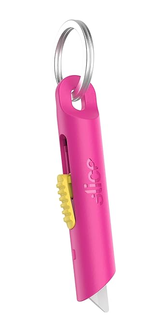 Slice Mini Pen Cutter | Keychain Knife and Box Cutter | Retractable Safety Cutter | Fuchsia