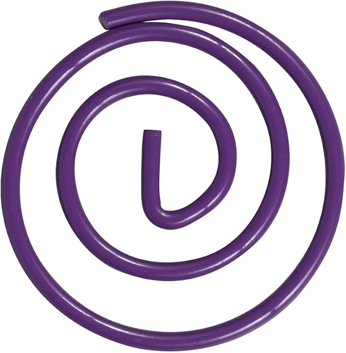 JAM PAPER Circular Paper Clips - Round Paperclips - Purple - 50/Pack