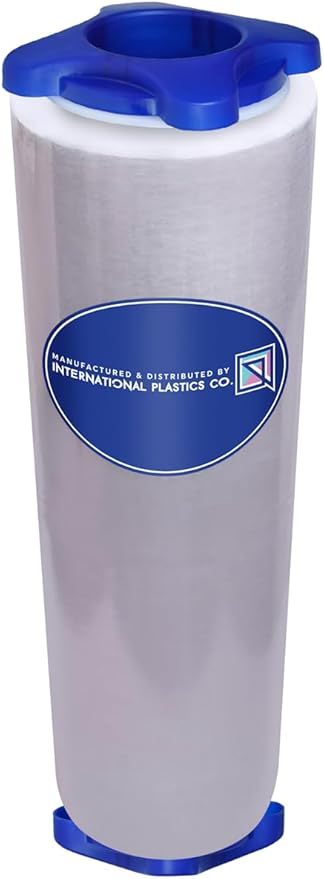 International Plastics Co. 18" Stretch Film/Wrap 1500 feet 7 Layers 80 Gauge Industrial Strength up to 800% Stretch 20 Microns Adhering Packing Moving Heavy Duty (Clear, 4 Pack - Tension Handles)