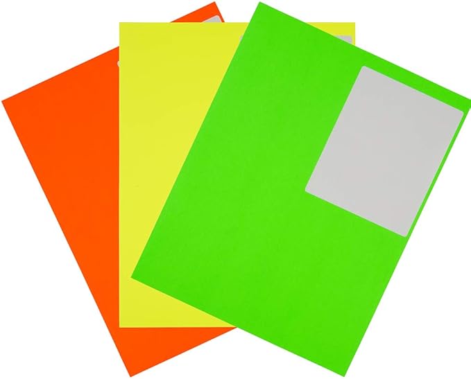 JAM PAPER Shipping Address Labels - 4 x 5 - Quarter Page/Extra Large - Assorted Bright Neon Colors - 360/Pack