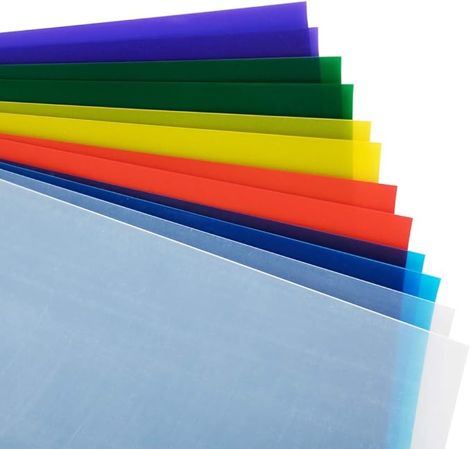 JAM PAPER Plastic Sleeves - Letter Size - 9 x 11 1/2 - Assorted Color Project Pockets - 12 Page Protectors/Pack