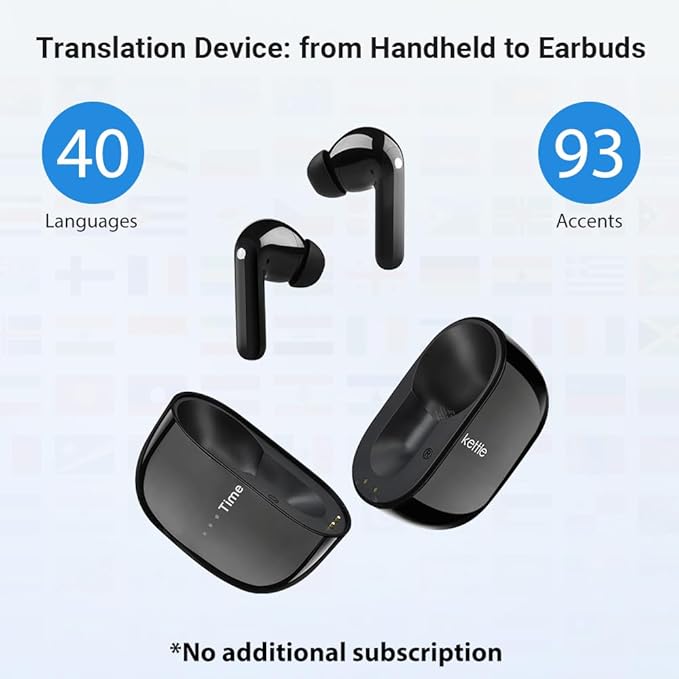 Timekettle M3 Language Translator Earbuds, Two-Way Translator Device with APP for 40 Languages and 13 Offline Translation Packs, Fast Reaction with Revolutionary Al Semantic Tech, Offline Version