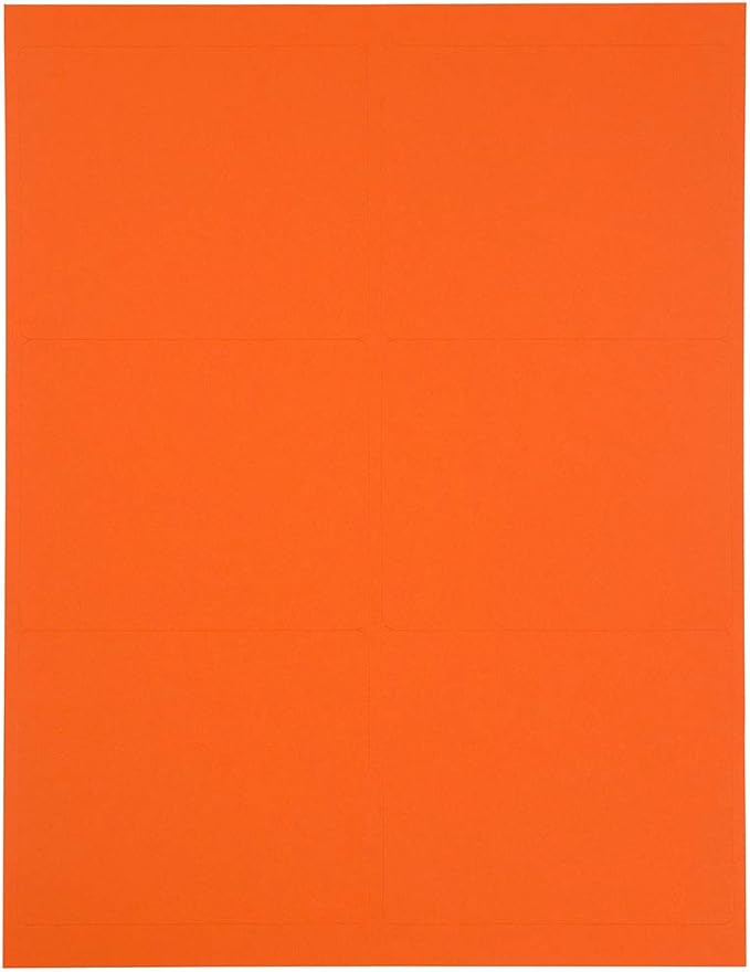 JAM PAPER Shipping Address Labels - Large - 3 1/3 x 4 - Orange - 120/Pack