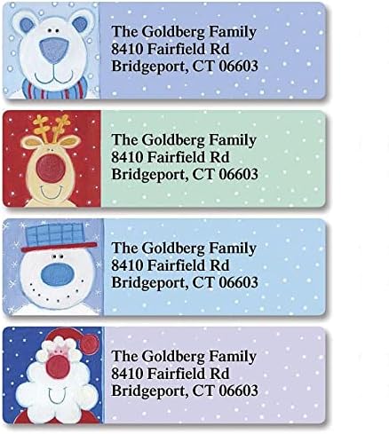 Nose for Christmas Personalized Return Address Labels - 4 Designs, Set of 240, Small, Self-Adhesive, Flat-Sheet Labels, by Colorful Images