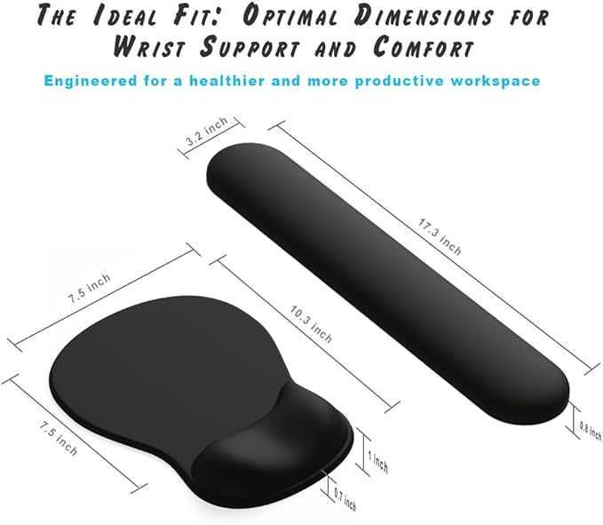 ErgoComfort Gel Wrist Rest Mouse Pad-Ergonomic Office Mousepad with Wrist Support-Non-Slip, Design Desk Accessories Mat for Home&Game Decor (09MochaSand Set)