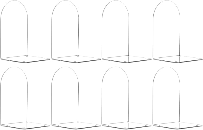 Adwikoso Book Ends for Shelves Clear Acrylic Bookends for Heavy Books Organizer Book Stopper to Hold Books for Home Office School and Desktop Decoration(Circular Arc) (8)