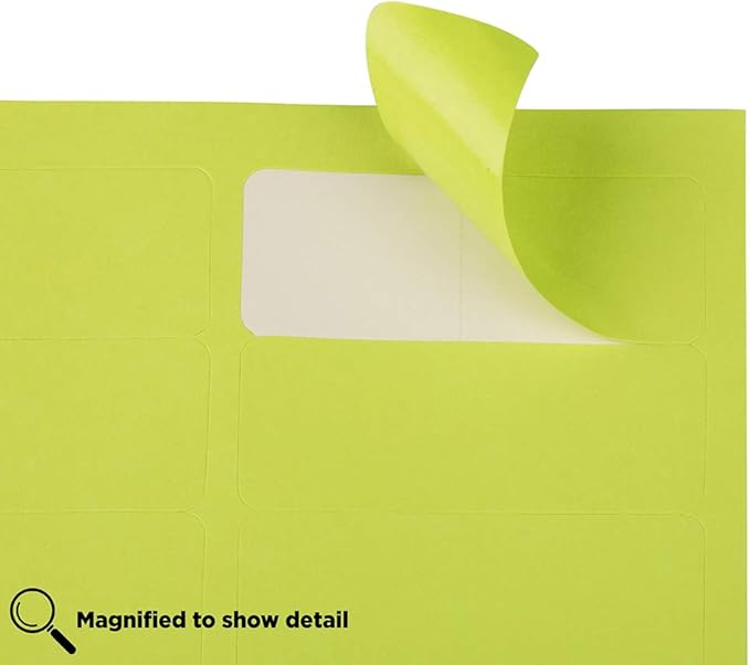 JAM PAPER Return Address Labels - Standard Mailing - 1 x 2 5/8 - Ultra Lime Green - 120 Shipping Labels/Pack