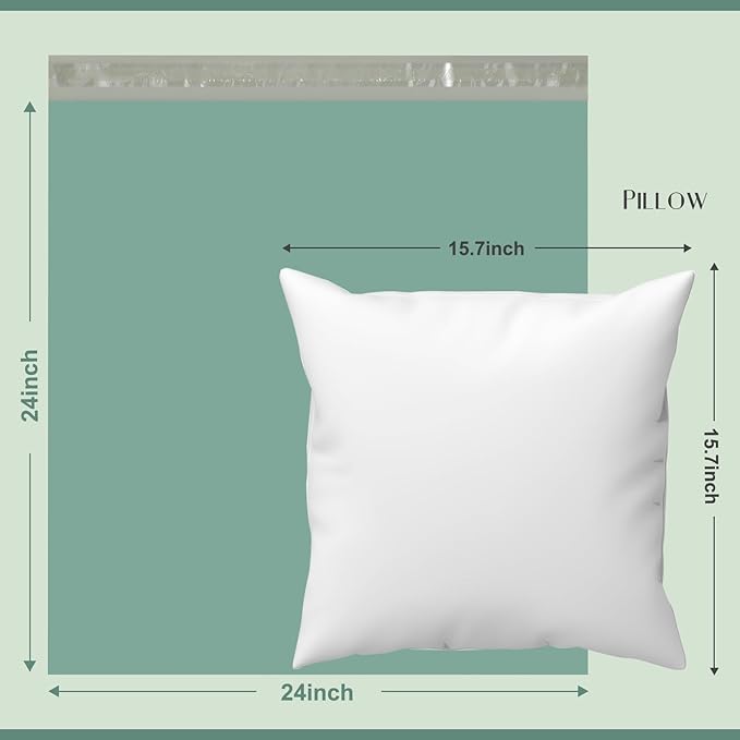 Metronic Large Poly Mailers 24x24 100 PCS, Strong Adhensive Shipping Bags for Clothing, Waterproof Shipping Envelopes for Small Business, Tear-resistant Mailers Poly Bags in Grayed Jade Green